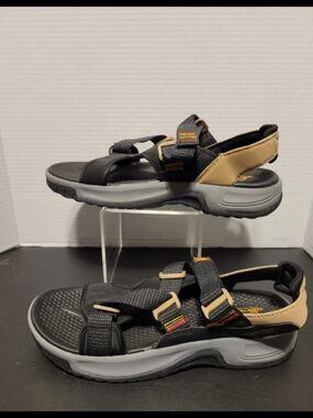 Ozark Trail Men's Black and Tan Outdoor Sport Sandals with Adjustable Straps 10